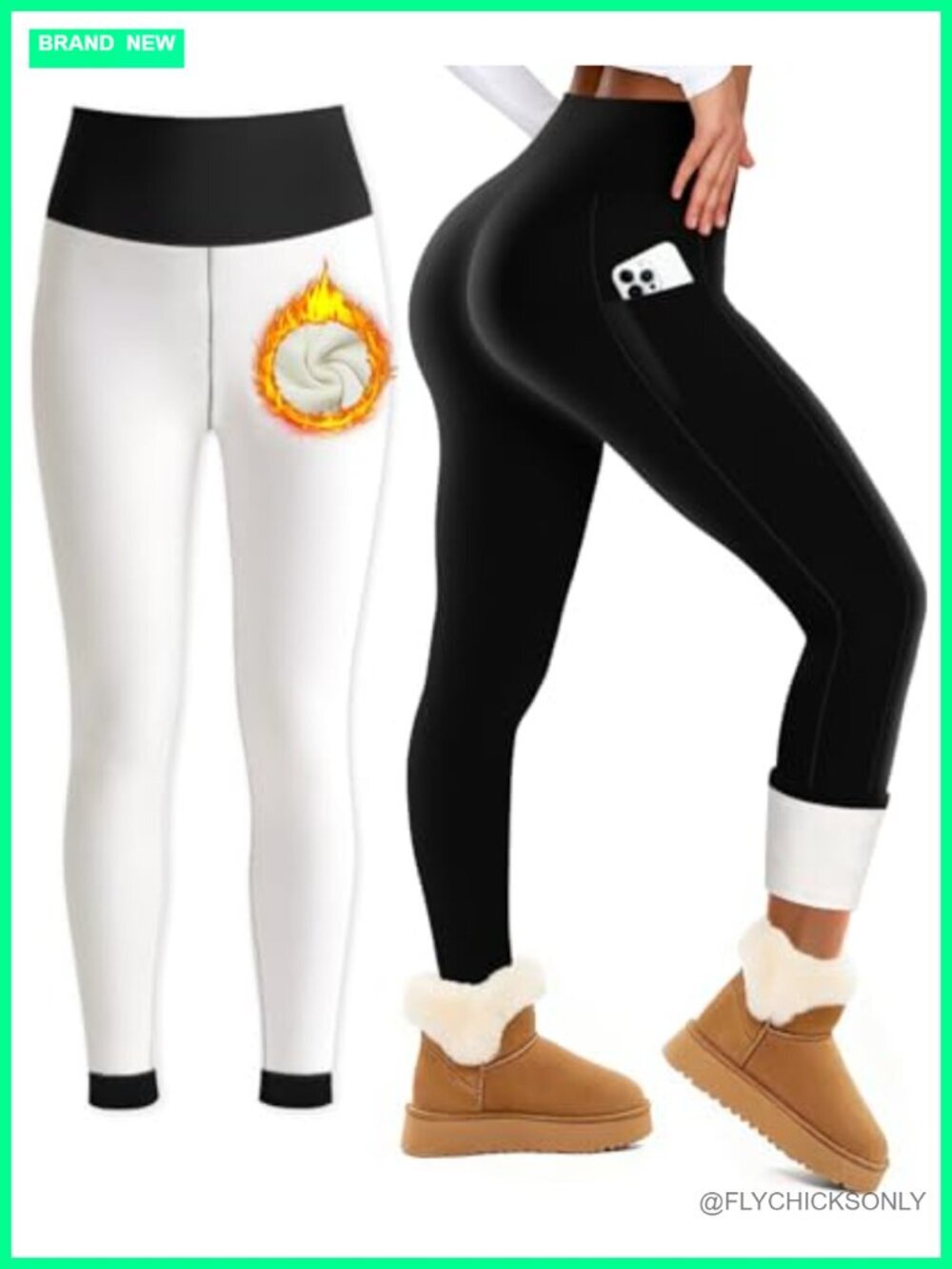 Fleece Lined High Waisted Tummy Control Thermal Winter Workout Yoga Leggings